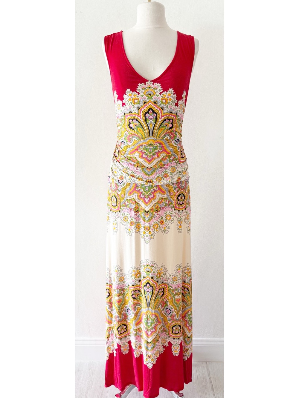 Plenty by Tracy Reese Anthropologie Boteh Cross Back Maxi Dress Size Medium - Picture 1 of 11